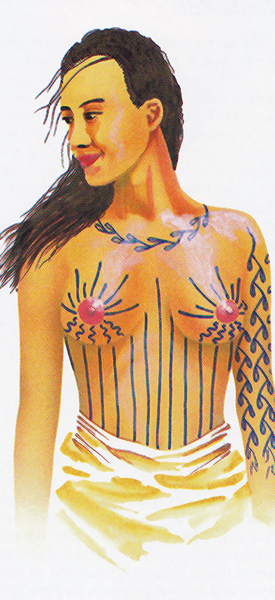 les femmes et le tatouages hawaiien