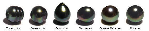 forme des perles de tahiti